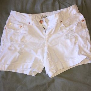 Time and Tru White Denim Shorts
